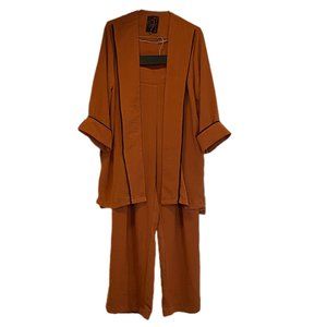 Women Two Pieces Suite, Long Sleeves, Orange